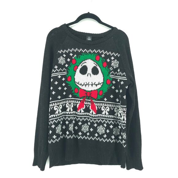 Disney Other - Disney Nightmare Before Christmas Jack Skeleton Youth Christmas Sweater L 11-13